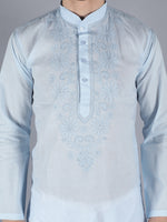 Load image into Gallery viewer, Seva Chikan Hand Embroidered  Cotton Lucknowi Chikan Mens Stitched Kurta