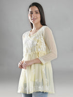 Load image into Gallery viewer, Seva Chikan Hand Embroidered Georgette Lucknowi Chikan Top