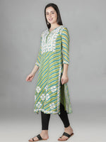 Load image into Gallery viewer, Seva Chikan Hand Embroidered Kota Lucknowi Chikan Kurta With Matching Slip