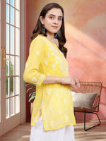 Load image into Gallery viewer, Seva Chikan Hand Embroidered Georgette Lucknowi Chikankari Top With Slip