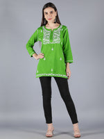 Load image into Gallery viewer, Seva Chikan Hand Embroidered Cotton Lucknowi Chikan Top