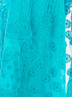 Load image into Gallery viewer, Seva Chikan Hand Embroidered Sea Green Georgette Lucknowi Saree-SCL1179