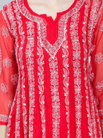 Load image into Gallery viewer, Seva Chikan Hand Embroidered Georgette Lucknowi Chikankari Anarkali