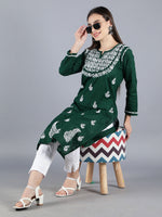 Load image into Gallery viewer, Seva Chikan Hand Embroidered Cotton Lucknowi Chikan Kurti