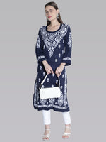 Load image into Gallery viewer, Seva Chikan Hand Embroidered Modal Cotton Lucknowi Chikankari Kurta