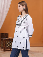 Load image into Gallery viewer, Seva Chikan Hand Embroidered Cotton Lucknowi Chikankari Top