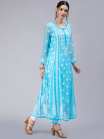 Load image into Gallery viewer, Seva Chikan Hand Embroidered Georgette Lucknowi Chikankari Anarkali Kurta