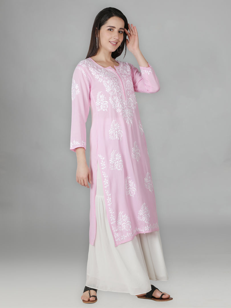 Seva Chikan Hand Embroidered Modal Cotton Lucknowi Chikankari Kurta