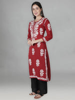 Load image into Gallery viewer, Seva Chikan Hand Embroidered Modal Cotton Lucknowi Chikankari Kurta