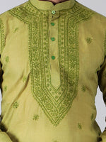 Load image into Gallery viewer, Seva Chikan Hand Embroidered Cotton Lucknowi Chikan Mens Stitched Kurta