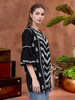 Load image into Gallery viewer, Seva Chikan Hand Embroidered Cotton Lucknowi Chikan Top