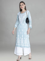 Load image into Gallery viewer, Seva Chikan Hand Embroidered Modal Cotton Lucknowi Chikankari Kurta