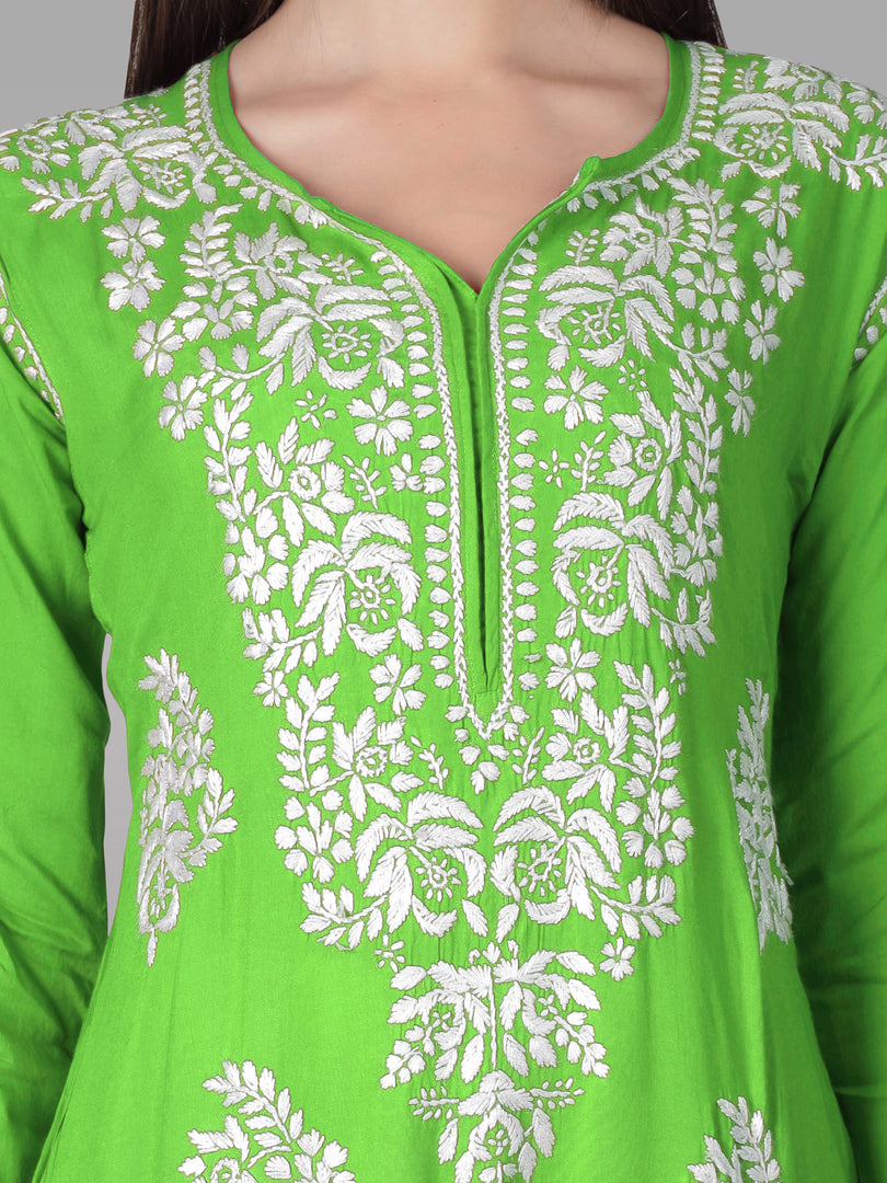 Seva Chikan Hand Embroidered Modal Cotton Lucknowi Chikankari Kurta