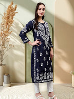 Load image into Gallery viewer, Seva Chikan Hand Embroidered Muslin Lucknowi Chikankari Kurta