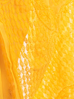 Load image into Gallery viewer, Seva Chikan Hand Embroidered Yellow Georgette Lucknowi Saree-SCL1182