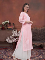 Load image into Gallery viewer, Seva Chikan Hand Embroidered Georgette Lucknowi Chikankari Kurta With Inner