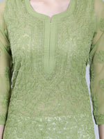 Load image into Gallery viewer, Seva Chikan Hand Embroidered Georgette Lucknowi Chikankari Kurta