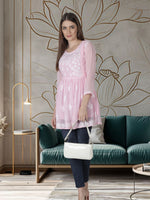 Load image into Gallery viewer, Seva Chikan Hand Embroidered Georgette Lucknowi Chikan Top