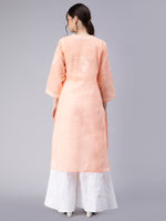 Load image into Gallery viewer, Seva Chikan Hand Embroidered Terivoil Cotton Lucknowi Chikan Kurti