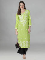 Load image into Gallery viewer, Seva Chikan Hand Embroidered Modal Cotton Lucknowi Chikankari Kurta