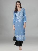 Load image into Gallery viewer, Seva Chikan Hand Embroidered Modal Cotton Lucknowi Chikankari Kurta