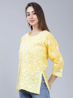 Load image into Gallery viewer, Seva Chikan Hand Embroidered Terivoil Cotton Lucknowi Chikan Top