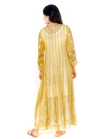 Load image into Gallery viewer, Seva Chikan Hand Embroidered Yellow Georgette Lucknowi Chikankari Anarkali-SCL1375