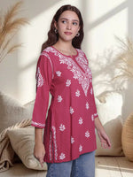 Load image into Gallery viewer, Seva Chikan Hand Embroidered Rayon Lucknowi Chikankari Top