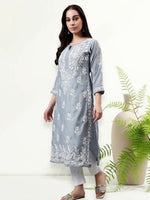 Load image into Gallery viewer, Seva Chikan Hand Embroidered Muslin Lucknowi Chikankari Kurta