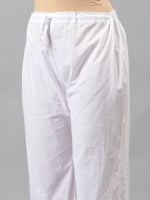 Load image into Gallery viewer, Seva Chikan Hand Embroidered White Cotton Lucknawi Chikankari Palazzo-SCL11021