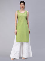 Load image into Gallery viewer, Seva Chikan Hand Embroidered Georgette Chikankari Kurta With Matching Slip