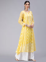 Load image into Gallery viewer, Seva Chikan Hand Embroidered Georgette Lucknowi Chikankari Anarkali Kurta