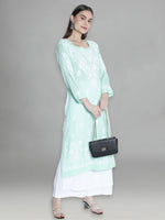 Load image into Gallery viewer, Seva Chikan Hand Embroidered Modal Cotton Lucknowi Chikankari Kurta