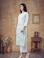 Load image into Gallery viewer, Seva Chikan Hand Embroidered Mal Mal Lucknowi Chikankari Kurta
