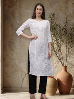 Load image into Gallery viewer, Seva Chikan Hand Embroidered Cotton Lucknowi Chikankari Kurta