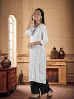 Load image into Gallery viewer, Seva Chikan Hand Embroidered Rayon Lucknowi Chikankari Kurta