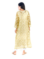 Load image into Gallery viewer, Seva Chikan Hand Embroidered Yellow Georgette Lucknowi Chikankari Anarkali-SCL1348