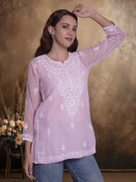 Load image into Gallery viewer, Seva Chikan Hand Embroidered Georgette Lucknowi Chikankari Top