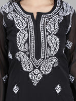 Load image into Gallery viewer, Seva Chikan Hand Embroidered  Georgette Lucknowi Chikankari kurta with Slip
