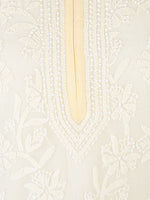 Load image into Gallery viewer, Seva Chikan Hand Embroidered Beige Georgette Lucknowi Chikankari Anarkali-SCL1337