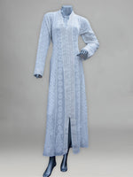 Load image into Gallery viewer, Seva Chikan Hand Embroidered White Pure Georgette Lucknowi Chikankari Semi-Stitched Anarkali & Dupatta With Mukaish Work-SCL0879