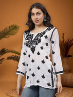 Load image into Gallery viewer, Seva Chikan Hand Embroidered Modal Lucknowi Chikan Top