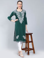 Load image into Gallery viewer, Seva Chikan Hand Embroidered Rayon Lucknowi Chikankari Kurta