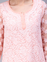 Load image into Gallery viewer, Seva Chikan Hand Embroidered Georgette Lucknowi Chikan Top With Slip