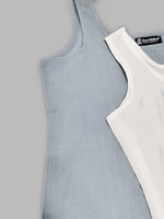 Load image into Gallery viewer, Seva Chikan Short Slips Combo of White (Pack of 2)