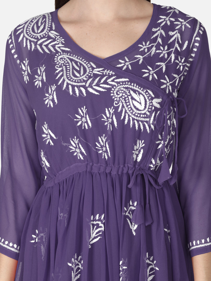 Seva Chikan Hand Embroidered Georgette Lucknowi Chikan Top