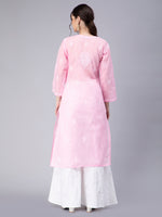 Load image into Gallery viewer, Seva Chikan Hand Embroidered Terivoil Cotton Lucknowi Chikan Kurti