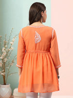 Load image into Gallery viewer, Seva Chikan Hand Embroidered Georgette Lucknowi Chikan Top