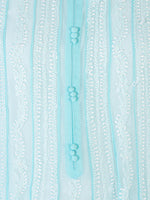 Load image into Gallery viewer, Seva Chikan Hand Embroidered Blue Georgette Lucknowi Chikankari Anarkali-SCL1338