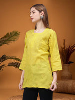 Load image into Gallery viewer, Seva Chikan Hand Embroidered Cotton Lucknowi Chikan Top